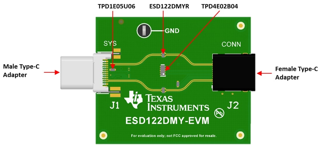 Mechanical Drawing - Texas Instruments ESD122DMX-EVM/ESD122DMY-EVM Evaluation Modules