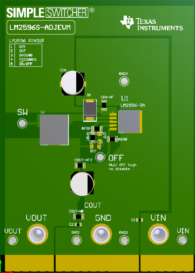 Mechanical Drawing - Texas Instruments LM2596S-ADJEVM Evaluation Module (EVM)